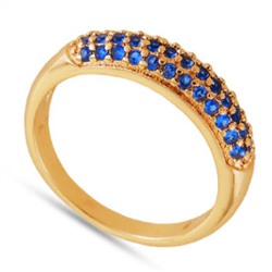Кольцо (вставки: Цирконы, синие; покрытие: Золото)