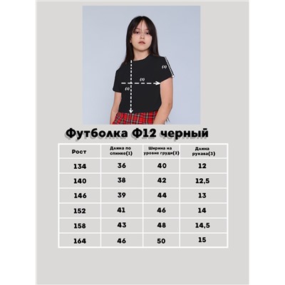 Футболка Ф12 черный 164