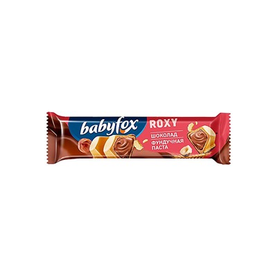 «BabyFox», вафельный батончик Roxy Шоколад/фундучная паста, 18,2 г