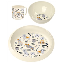 Набор посуды: тарелка с декором D215мм, миска с декором D130мм, кружка 280мл 1756