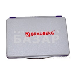 Штемпельная подушка фиолетовая краска 100*80 мм (рабочая поверхность 90*50 мм), BRAUBERG,