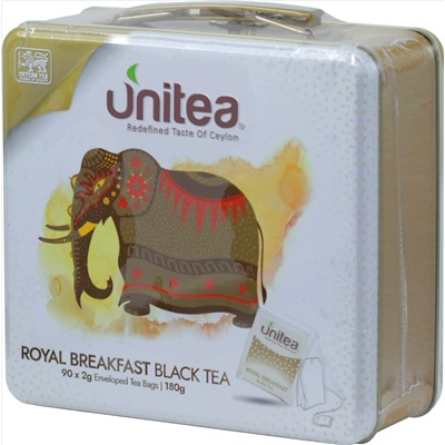 UNITEA. Royal English Breakfast Black Tea 180 гр. жест.шкатулка, 90 пак.