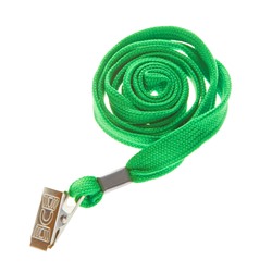 Шнурок для бейджей OfficeSpace, с клипсой, зеленый, 45см (284665)
