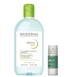 Набор: Bioderma мицеллярная вода S?bium, 500 мл + Etat Pur сыворотка с салициловой кислотой, 15 мл