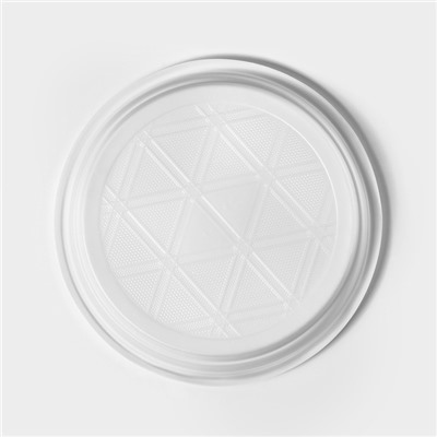Тарелки пластиковые одноразовые, d=16,5 см, набор 6 шт, цвет белый