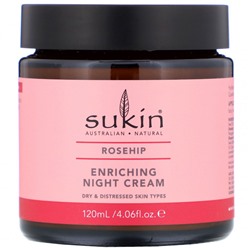Sukin, питательный ночной крем, шиповник, 120 мл (4,06 жидк. унции)