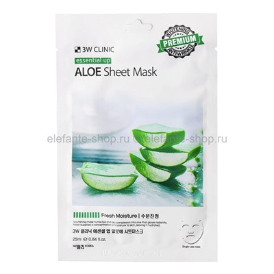 Тканевая маска для лица 3W Clinic Essential Up Aloe Sheet Mask (78)