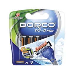 Кассеты для бритвы DORCO TG-II Plus (3 шт.) (крепеж типа Dʤɪˈlett СЛАЛОМ), TNA 3030