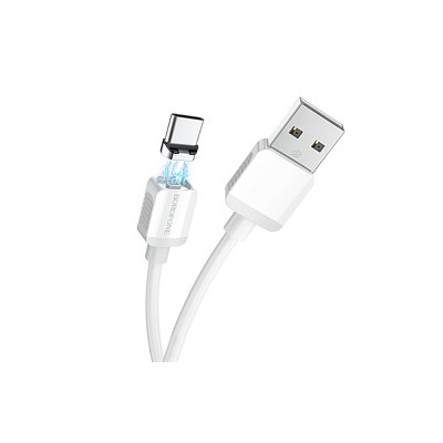 Дата-кабель USB 2.0A для Type-C MAGNETIC Borofone BX57 TPE 1м (White)