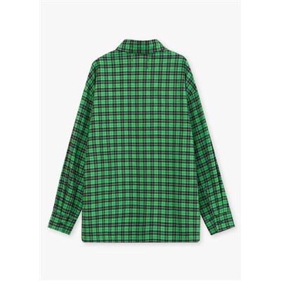 Рубашка зеленая хлопковая фланелевая с принтом