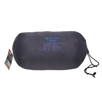 Спальный мешок BTrace Hover, кокон, 2 слоя, правый, 80х230 см, цвет серый/синий