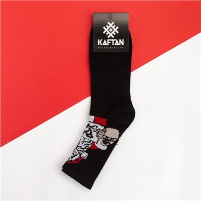 Носки новогодние мужские KAFTAN "Bad Santa" размер 41-44 (27-29 см), цвет чёрный