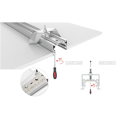 Профиль с экраном S2-LINIA55-F-2500 ANOD+OPAL (Arlight, Алюминий)