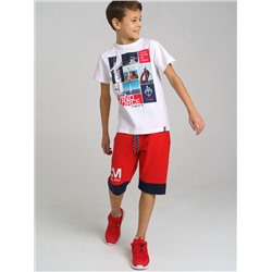 Комплект трикотажный для мальчиков: фуфайка (футболка), шорты Размер 176