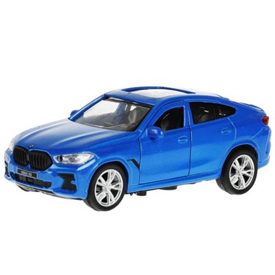 342359 Машина металл BMW X6 длина 12 см, двери, багаж, инер, синий, кор. Технопарк в кор.2*36шт