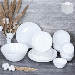 Столовый набор 25 предметов Евро белый / 19PCS-100726095+6LMLW45 (white)