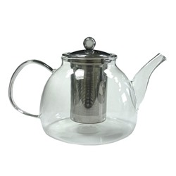 Заварочный чайник из жаропрочного стекла "Мальва" с металлической колбой, 1200 мл, дно d135 мм