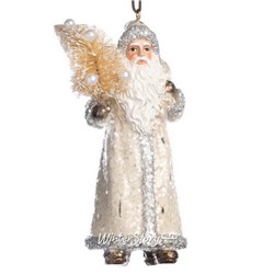 Елочная игрушка Мистер Санта-Клаус с елочкой 14 см, подвеска (Goodwill)