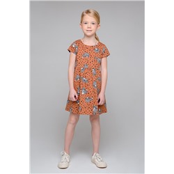 Платье  для девочки  КР 5644/светло-коричневый,еноты к357
