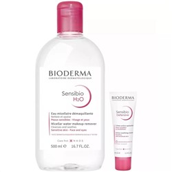 Биодерма Набор для чувствительной кожи: мицеллярная вода, 500 мл + крем, 40 мл (Bioderma, Sensibio)