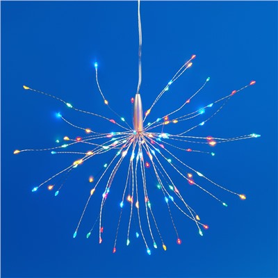 ULD-H3030-150/DTA/3AA/RC MULTI IP20 FIREWORKS Фигура светодиодная «Фейерверк» на батарейках 3AA (не в/к), 30х30см. Подвесная. 120 светодиодов. Разноцветный свет. Пульт ДУ (в/к). Провод прозрачный. TM Uniel