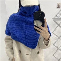 Вязаный шарф-манишка, арт КЖ205, цвет:синий