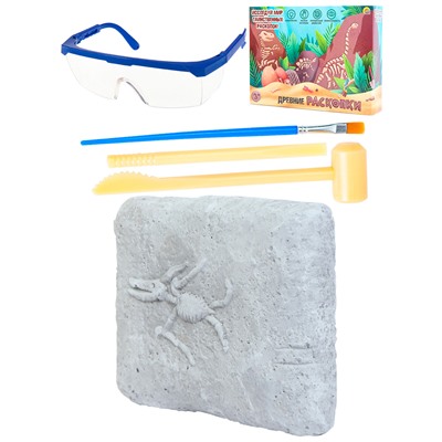 Набор археолога "Птерозавр" камень,4 инструмента,книжка,очки,маска, в коробке И-5865 в Самаре