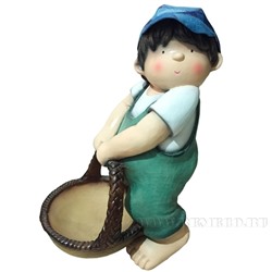 Фигура декоративная Мальчик с корзиной Н38см.