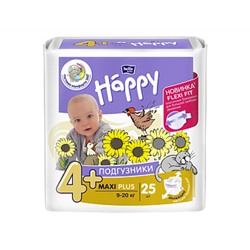 Подгузники для детей bella baby Happy Maxi Plus по 25 шт. вес 9-20 кг