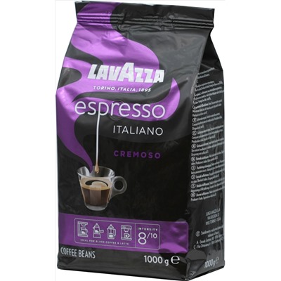 LAVAZZA. Espresso Cremoso (зерновой) 1 кг. мягкая упаковка