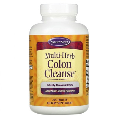 Nature's Secret, Multi-Herb Colon Cleanse, 275 таблеток