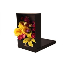 Коробка для цветов Прямоугольная 39х25х9см черная