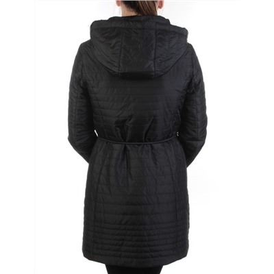 99037 BLACK Пальто женское демисезонное (100 гр. синтепон)