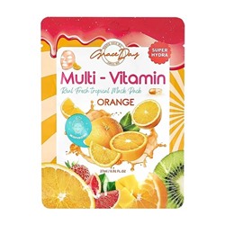 Grace Day Маска-салфетка с апельсином Multi-Vitamin Real Fresh Tropical Mask Pack Orange
