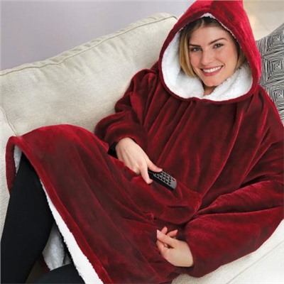 Плед с капюшоном Huggle ultra plush blanket hoodie оптом