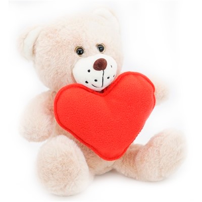 Мягкая игрушка Мишка Роббен с красным флисовым сердцем 20/28 см 0827720-44 в Самаре