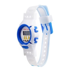 Часы наручные электронные детские "Джуниор", ремешок силикон, l-22 см, синие