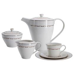Сервиз чайный 21 предмет на 6 персон "Мираж" (6 чашек 0.18л , 6 блюдец, 6 тарелок 20см , чайник 1.3л