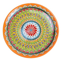 Ляган 32см, плоский Риштанская керамика оранжевый