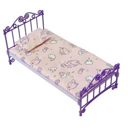 Мебель Кровать фиолетовая с постельным бельем С-1425 Огонек  в Самаре