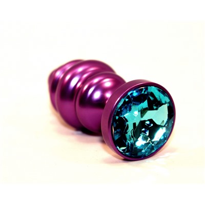 Пробка металл 7,3х2,9см фигурная фиолетовая голубой страз 47429-1MM