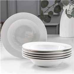 Набор тарелок глубоких фарфоровых Wilmax «Юлия Высоцкая», 6 предметов: 400 мл, d=22,5 см, цвет белый