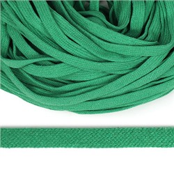 Шнур плоский х/б 10мм классическое плетение цв.018 св.зеленый уп.50 м