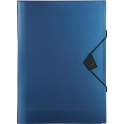 Папка органайзер Attache Metallics на резинке, 6 отдел, А4, 800мкм, синий
