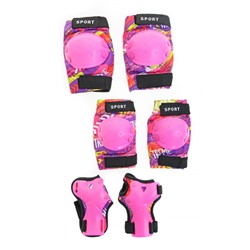 Защита для катания на роликах и велосипеде 6 предметов / D-080M /уп 80/ розовый