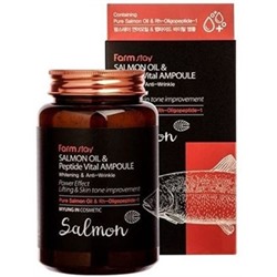 Ампульная сыворотка для лица Farmstay All In One Salmon Oil & Peptide Vital Ampoule 250ml с маслом лосося и пептидами