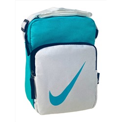 Мужская сумка из текстиля, цвет голубой с белым