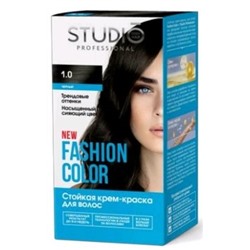 Акция !!! Студио "Fashion Color" Стойкая краска д/в тон 1.0 Чёрный 50/50/15мл.(6) / 95580