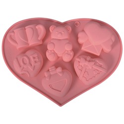 Форма для шоколадных конфет "Сердце". Размер 20,5х14х2 см. NEW
