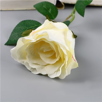 Цветы искусственные "Роза чайная экстра" d-7 см 44 см, белый